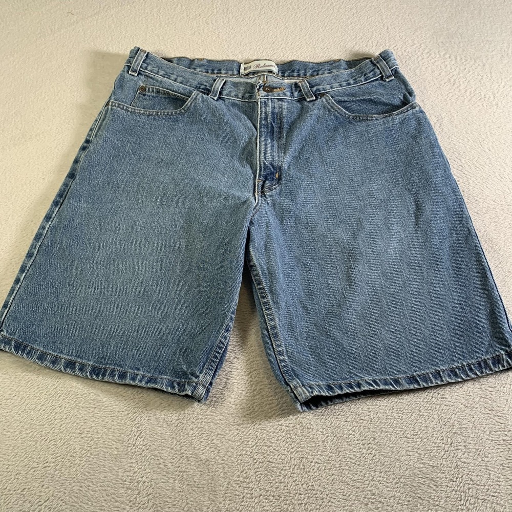 Vintage Faded Glory Denim Shorts Mens 36 Blue Relaxed Fit‎ Bermuda 10" Inseam